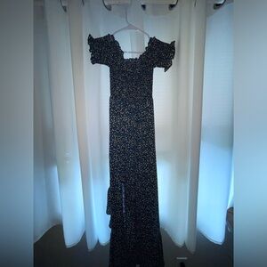 Navy blue off the shoulder Jun Ivy dress